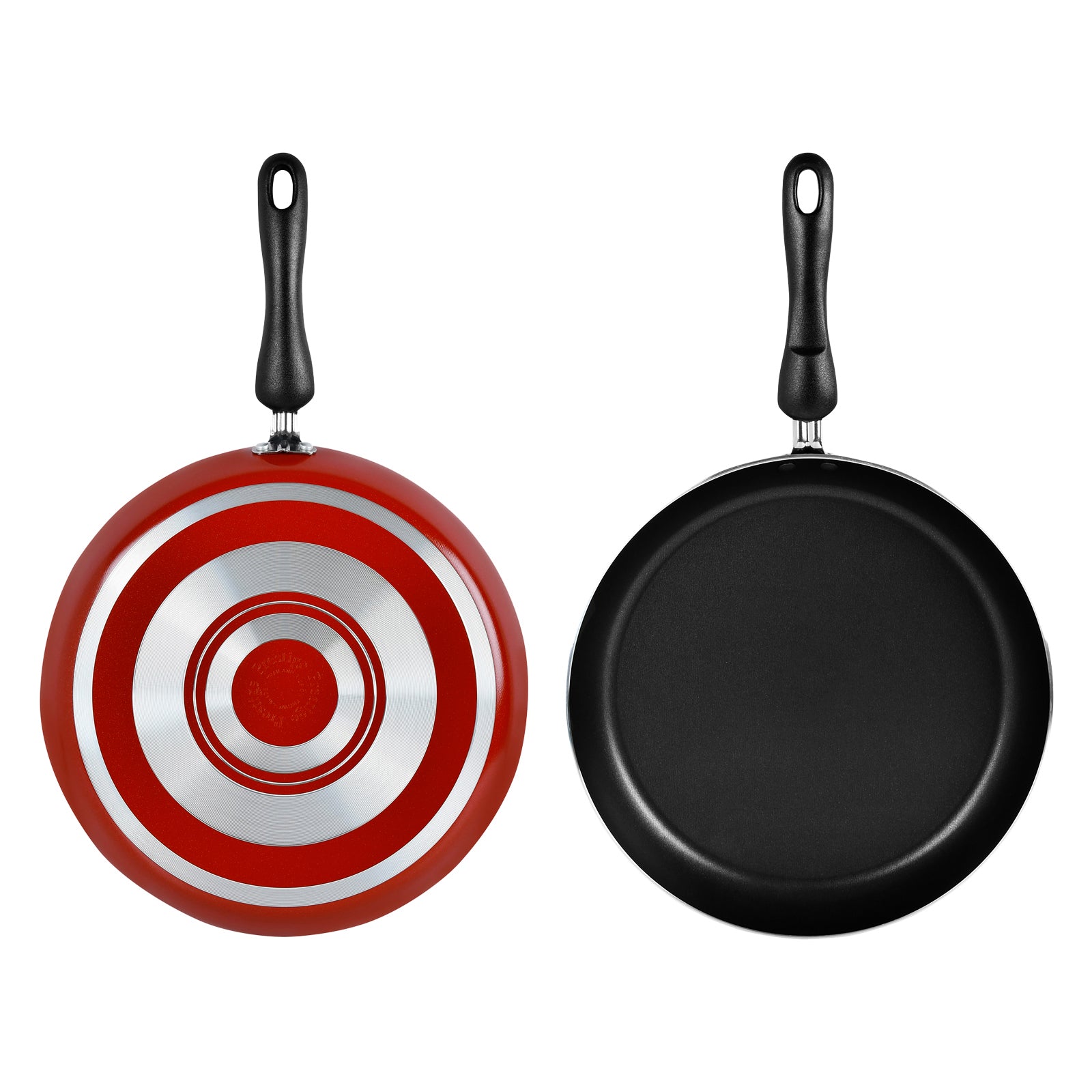 Prestige Classique Non-Stick Cookware Sets 17 Pcs | Aluminium Pots and Pans Set | Cooking Set with Glass lid | Soup Pts Set | Frying Pans Set | PR21822 - Red