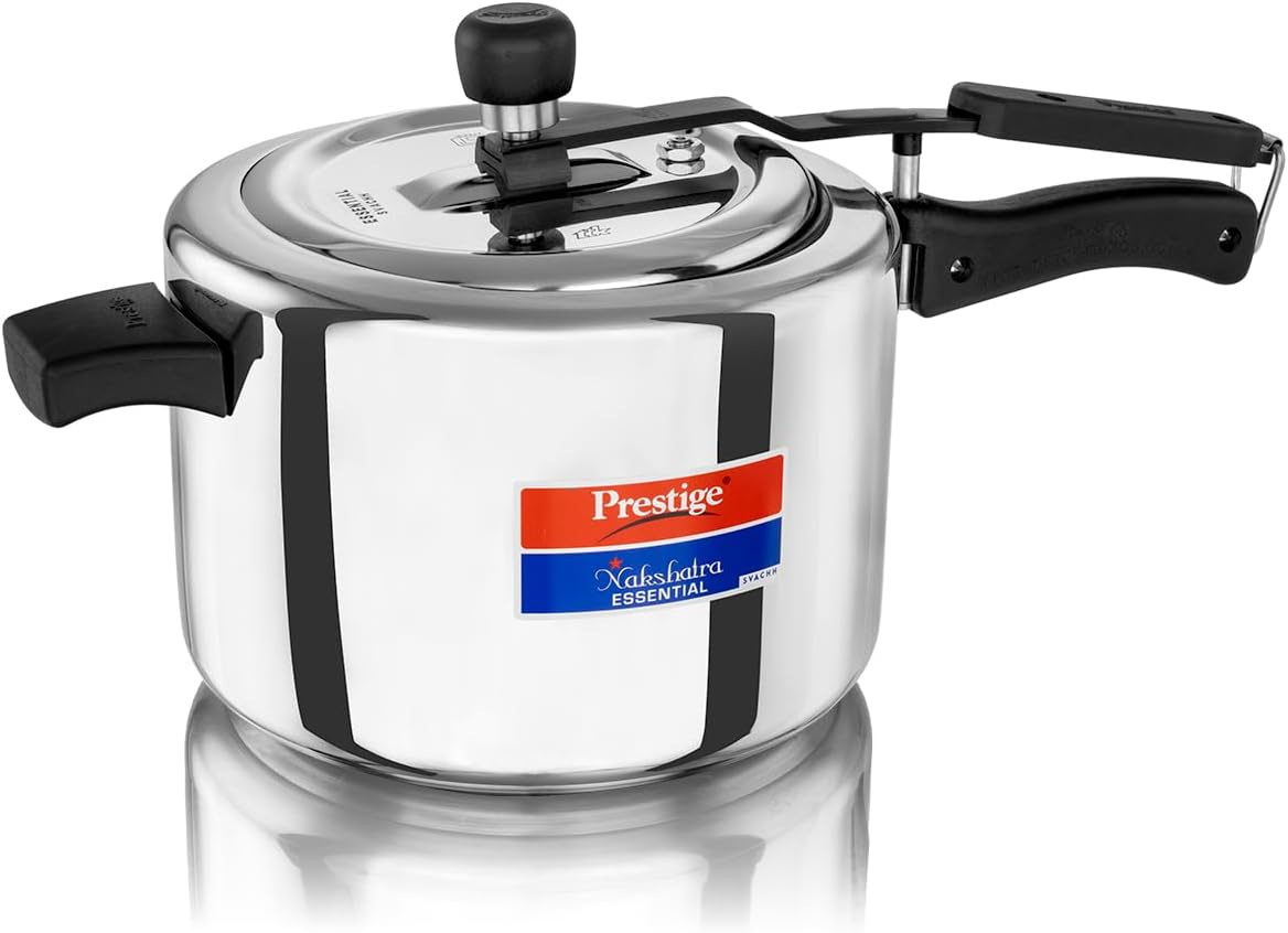 Prestige 5L Essential Svachh  Pressure Cooker with Spillage Control  Lid Cooker | Triply Induction Bottom | MPN20538