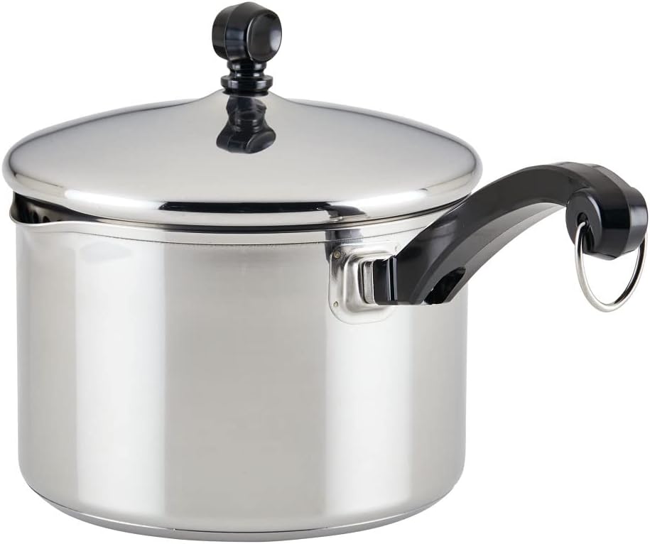 Farberware Classic Stainless Steel Cookware Pots and Pans Se | 15-Piece Cooking Set - FB50049 Silver