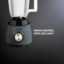 CARRERA 3-in-1 Powerful Blender 600W with 1.5L Blending Jar, Staineless Steel Blades & Copper Motor, Knob Control & LED Dislay, Perfect for Mixing, Grinding and Blending, Grey- CRR567, 2 Year Warranty