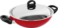 Prestige Classique Flat Bottom Kadai with Stainless Steel Lid 26cm | 3X Ultra Tough Kadai with Lid | PR21498