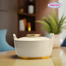 Asian Majestic Gold Casserole Dlx 3500 Ml-Beige | Super PU Insulation Hot Pot with Stainless Steel Inner Casing | Dishwasher Safe | Serving Dishes with Lids | Hot Food Storage Container & Warmers