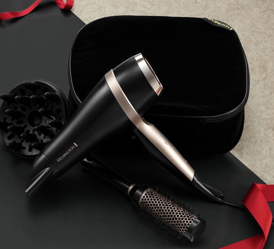 Remington Salon Smooth Hair Dryer Gift Set | 2200W Dryer with Ionic Conditioning & Styling Accessories | Perfect Gift for Smooth, Shiny Hair – D6940GP