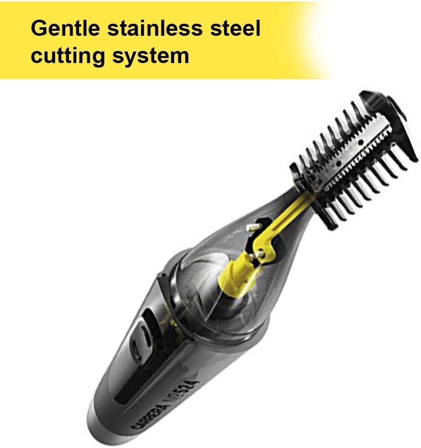 CARRERA 524 Hair Trimmer for Men & Women Integrated Spotlight for Precision Trimming Portable & Cordless Ideal for Small Facial Hair, Nose, Ears, Eyebrows, Sideburns etc Cutting length 0.4 mm, Silver