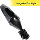 CARRERA 524 Hair Trimmer for Men & Women Integrated Spotlight for Precision Trimming Portable & Cordless Ideal for Small Facial Hair, Nose, Ears, Eyebrows, Sideburns etc Cutting length 0.4 mm, Silver