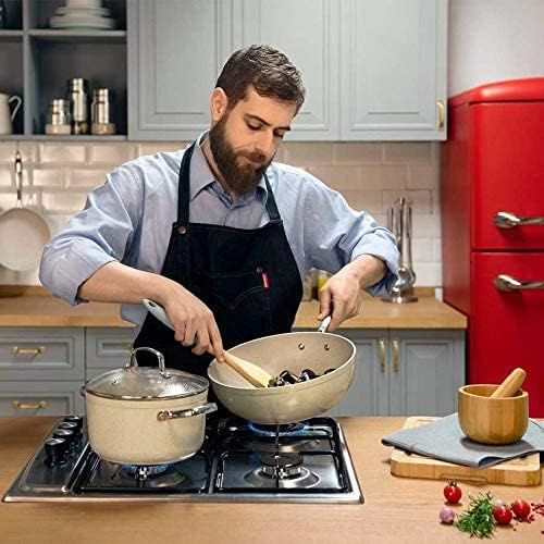 Korkmaz Granita Forged Aluminium Low Casserole 26X7cm 3.5L |  Non-Stick Granite Coating Stock Pot | Induction Base Cooking Pot with Glass Lid - KA1263