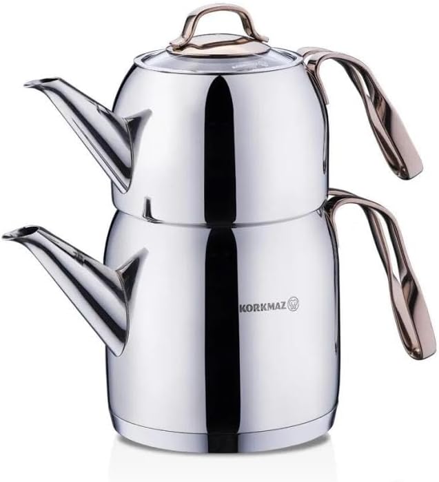 Korkmaz Rosanna Stainless Steel Teapot Set | Induction Compatible Teapot Set - KA192