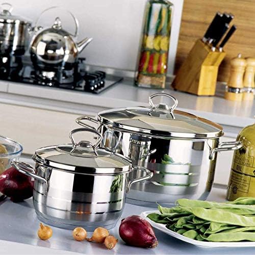 Korkmaz Mega Stainless Steel Casserole with Lid 28x17 cm / 10.0 l. | Silver - KA1942