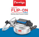 Prestige Svachh FLIP-ON Mini SS Pressure Cooker 18 cm-2 L with Glass Lid | MPF20164