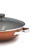 Prestige Ultra Non Stick Kadai with Glass Lid 28Cm and Complimentary Pan Holder | Induction Based Stock Pot | Non stick Stock Pot with Lid | PR22605