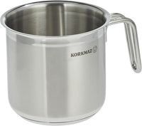 Korkmaz Alfa Grande 14 Pieces Stainless Steel Cookware Set | Stainless Steel Induction Compatible Tri-Ply Bottom Pots and Pans Set | Silver - KA1089