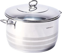 Korkmaz Astra 11 Pcs Stainless Steel Cookware Set | Turkish Induction Compatible Tri-Ply Bottom Pots and Pans Set | Silver KA1090