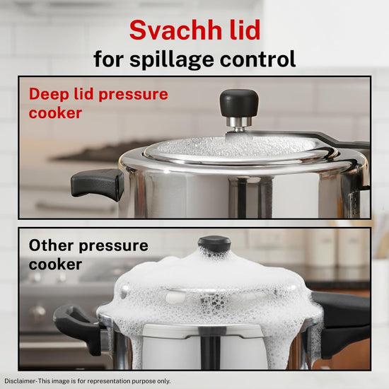 Prestige 5L Essential Svachh  Pressure Cooker with Spillage Control  Lid Cooker | Triply Induction Bottom | MPN20538