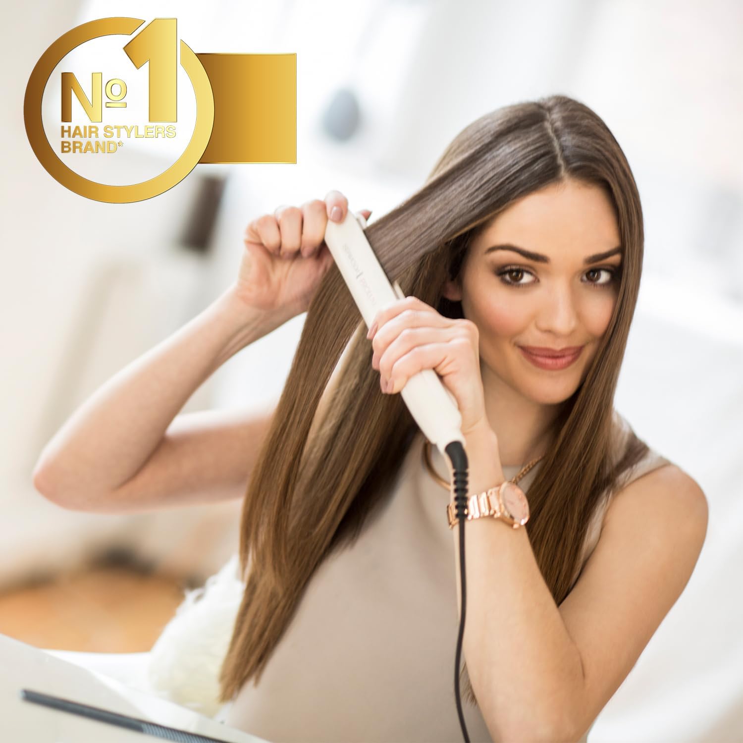 Remington PROluxe Hair Straightener | 230°C OPTIheat Technology for Long-Lasting Salon Results with Smooth Glide Plates – S9100