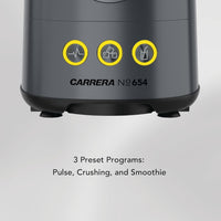 CARRERA Digital Blender № 654 – 1300W High-Speed Blender with 10 Variable Speeds, LED Display & 1.5L Glass Jar