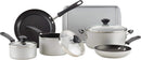 Farberware Cookstart Diamond Max Nonstick Cookware Pots and Pans Set | Nonstick Cookware Sets 15 Piece - Silver