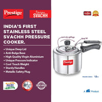 Prestige Naksh Svachh Polished Aluminium Cooker 1.5 Litre | MPN10738