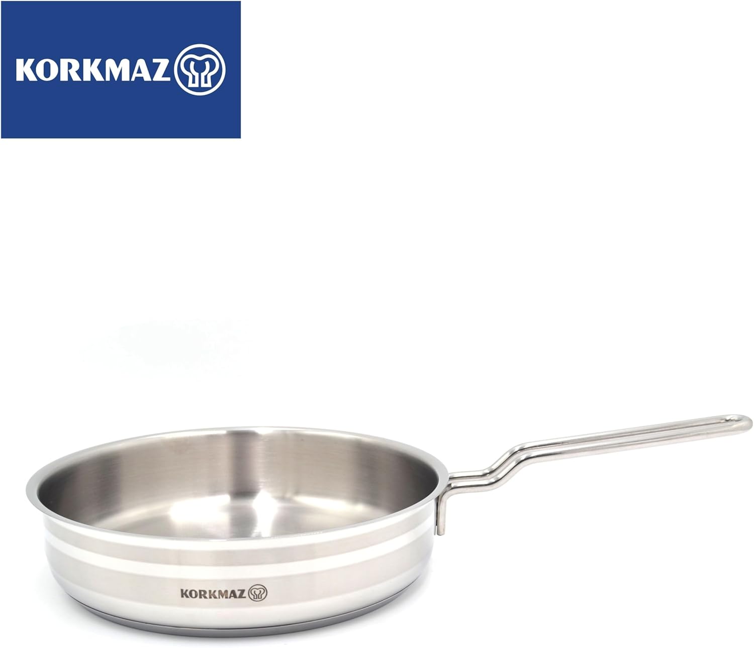 Korkmaz Alfaron 7 Pcs Stainless Steel Cookware Set | Industion Compatible Tri-Ply Bottom Pots and Pans Set | Silver - KA1954
