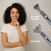 CARRERA OMNI Styler 1200W Hot Air Brush – One Step Hair Dryer & Volumizer with Rotating Ceramic Brush, 6 Attachments, Frizz Control, 3 Heat Settings, Cool Shot, Blow Dry & Style, CRR528, 2 Yr Warranty