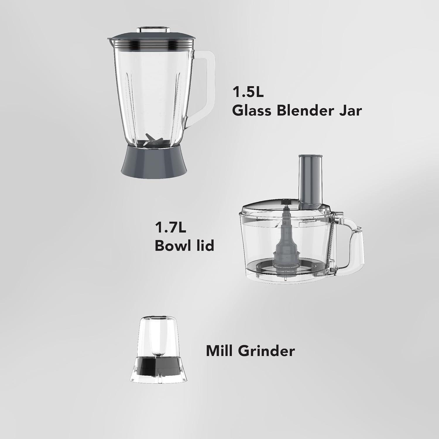 CARRERA Digital Food Processor № 568 – 1000W High-Performance Food Processor with Digital Knob, LED Display & Multi-Function Accessories