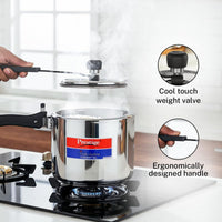 Prestige 3L Essential Svachh Pressure Cooker with Spillage Control Lid | Triply Induction Bottom | MPN20537