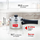Prestige Popular Plus Svachh 2L Aluminium Pressure Cooker with spillage control lid (MPP10170) | Induction Base