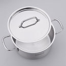 Korkmaz Alfa Extra Deep Casserole with Lid 26X16cm / 8.5L | Stainless Steel Induction Compatible Stock Tri-Ply Bottom Pot | Silver - KA1026