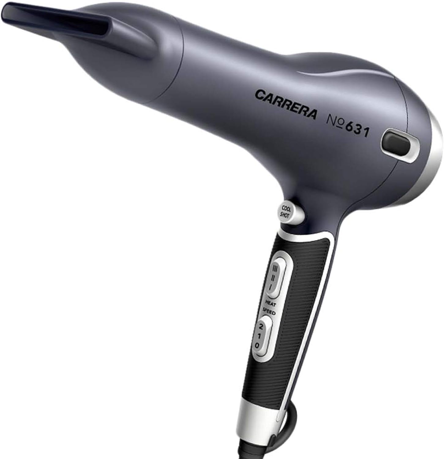 CARRERA AC Hair Dryer № 631, 2400 Watts Profesional, Ultra slim styling nozzle, Diffuser, Hot and Cold Air, 2 Speed 3 Temperature Settings with Cool Shot For both Men and Women