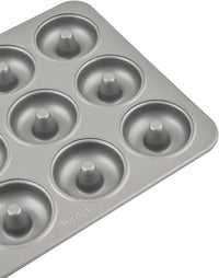 Prestige Mini Donut Pan | Non-Stick Baking Pan with 12 Cup | Donut Baking Tray | Grey - PR218616