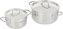 Korkmaz Alfa Plus 11 Pieces Stainless Steel Cookware Set | Induction Compatible Tri-Ply Bottom Pots and Pans Set | Silver - KA1610