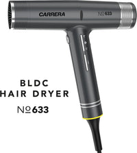 CARRERA BLDC Hair Dryer No 633-110,000 RPM Brushless Motor, 2000W Power Boost, Magnetic Styling Nozzle & Diffuser, Auto-Clean Function, Lightweight Design