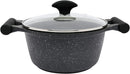 Prestige Essentials Pots and Pans Set | Granite 6 Piece Non-Stick Cast Aluminium Cookware set | Induction Base | Non Stick Cooking Set | Black PR80970