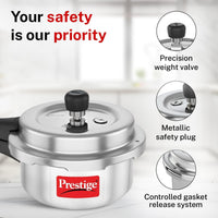 Prestige Popular Plus Svachh 2L Aluminium Pressure Cooker with spillage control lid (MPP10170) | Induction Base
