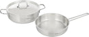 Korkmaz Alfa Plus 11 Pieces Stainless Steel Cookware Set | Induction Compatible Tri-Ply Bottom Pots and Pans Set | Silver - KA1610