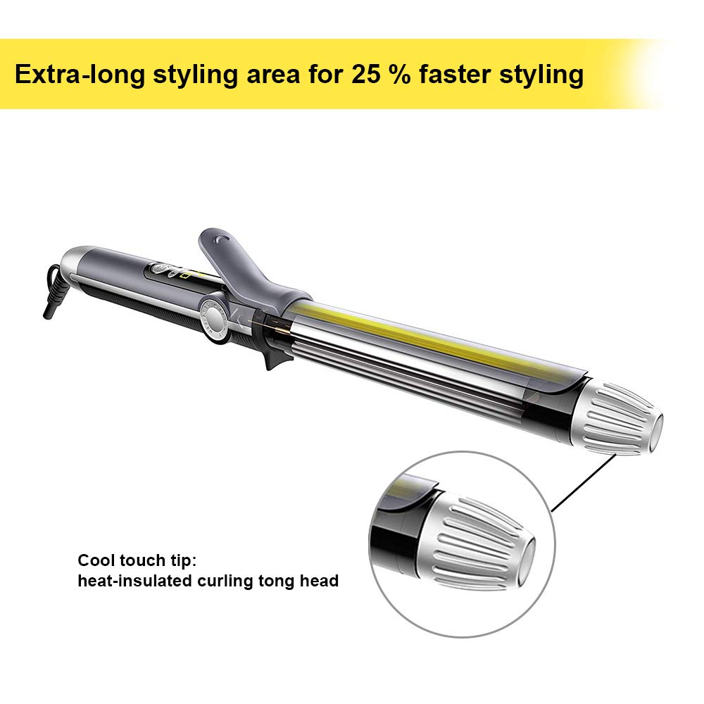 Carrera 537 Professional Curling Machine Hair Rod | Curling Iron Tong for Women | Ceramic Wand - Flexi Rod, LED & Long Plates