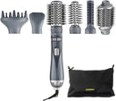 CARRERA OMNI Styler 1200W Hot Air Brush – One Step Hair Dryer & Volumizer with Rotating Ceramic Brush, 6 Attachments, Frizz Control, 3 Heat Settings, Cool Shot, Blow Dry & Style, CRR528, 2 Yr Warranty