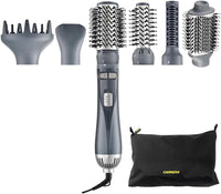 CARRERA OMNI Styler 1200W Hot Air Brush – One Step Hair Dryer & Volumizer with Rotating Ceramic Brush, 6 Attachments, Frizz Control, 3 Heat Settings, Cool Shot, Blow Dry & Style, CRR528, 2 Yr Warranty
