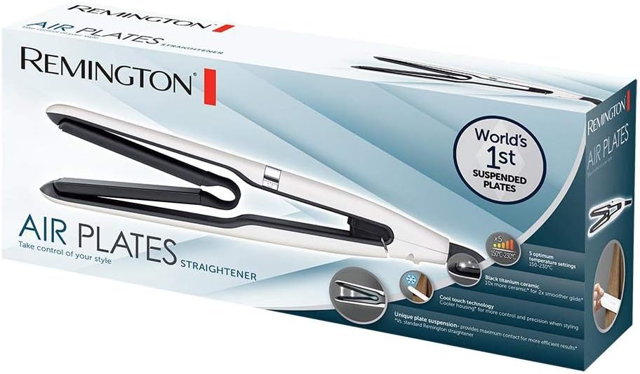 Remington Air Plates Titanium Ceramic Hair Straightener | Suspended Plate Technology for Even Pressure & Effortless Glide – S7412