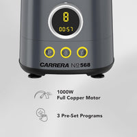 CARRERA Digital Food Processor № 568 – 1000W High-Performance Food Processor with Digital Knob, LED Display & Multi-Function Accessories