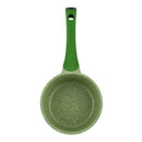 Prestige Essentials Sauce Pan with Glass Lid 16 Cm | Induction Compatible Non Stick Pan | Granite Coted Cooking Pot | Green - PR81106