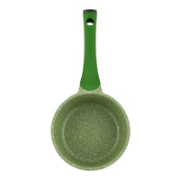 Prestige Essentials Sauce Pan with Glass Lid 16 Cm | Induction Compatible Non Stick Pan | Granite Coted Cooking Pot | Green - PR81106