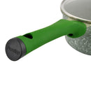 Prestige Essentials Sauce Pan with Glass Lid 16 Cm | Induction Compatible Non Stick Pan | Granite Coted Cooking Pot | Green - PR81106