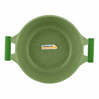 Prestige Essentials Non-Stick Casserole with Glass Lid 30Cm | Granite Induction Compatible Aluminium Cooking Pot | Green - PR81112