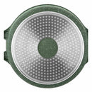 Prestige Essentials Non-Stick Casserole with Glass Lid 30Cm | Granite Induction Compatible Aluminium Cooking Pot | Green - PR81112