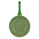 Prestige Essentials Wok Pan 30 Cm | Induction Compatible Non Stick Pan | Granite Coted Cooking Pot | Green - PR81117
