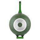 Prestige Essentials Wok Pan 32 Cm | Induction Compatible Non Stick Pan | Granite Coted Cooking Pot | Green - PR81118