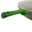 Prestige Essentials Wok Pan 28 Cm | Induction Compatible Non Stick Pan | Granite Coted Cooking Pot | Green - PR81116