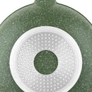 Prestige Essentials Wok Pan 32 Cm | Induction Compatible Non Stick Pan | Granite Coted Cooking Pot | Green - PR81118