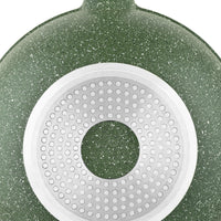 Prestige Essentials Wok Pan 32 Cm | Induction Compatible Non Stick Pan | Granite Coted Cooking Pot | Green - PR81118
