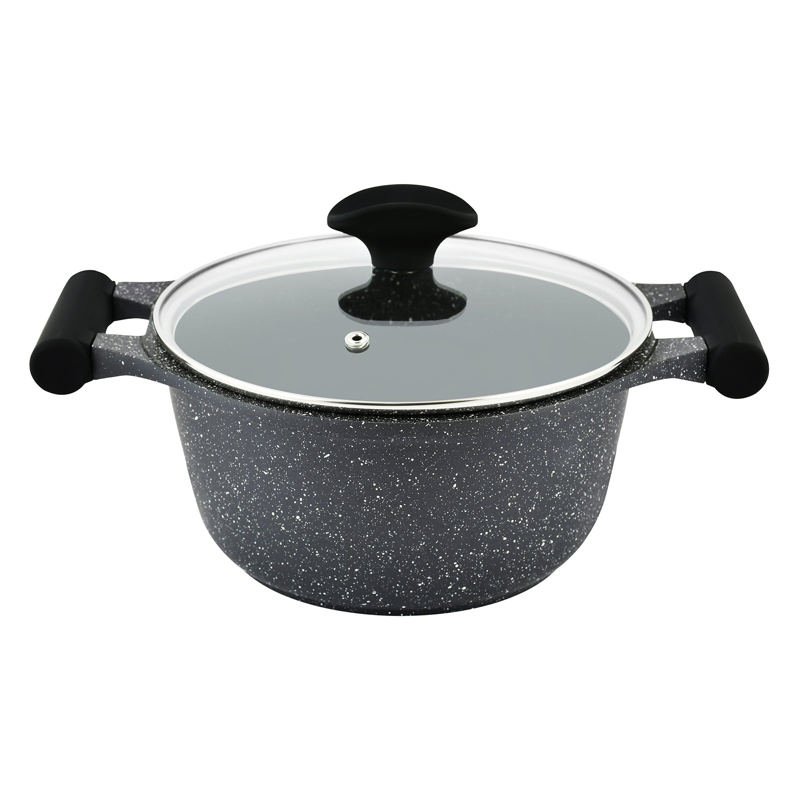 Prestige Essentials Granite 12 Piece Non-Stick Cast Aluminium Cookware sets | Induction Compatible Pots and Pans Set | Black - PR80965